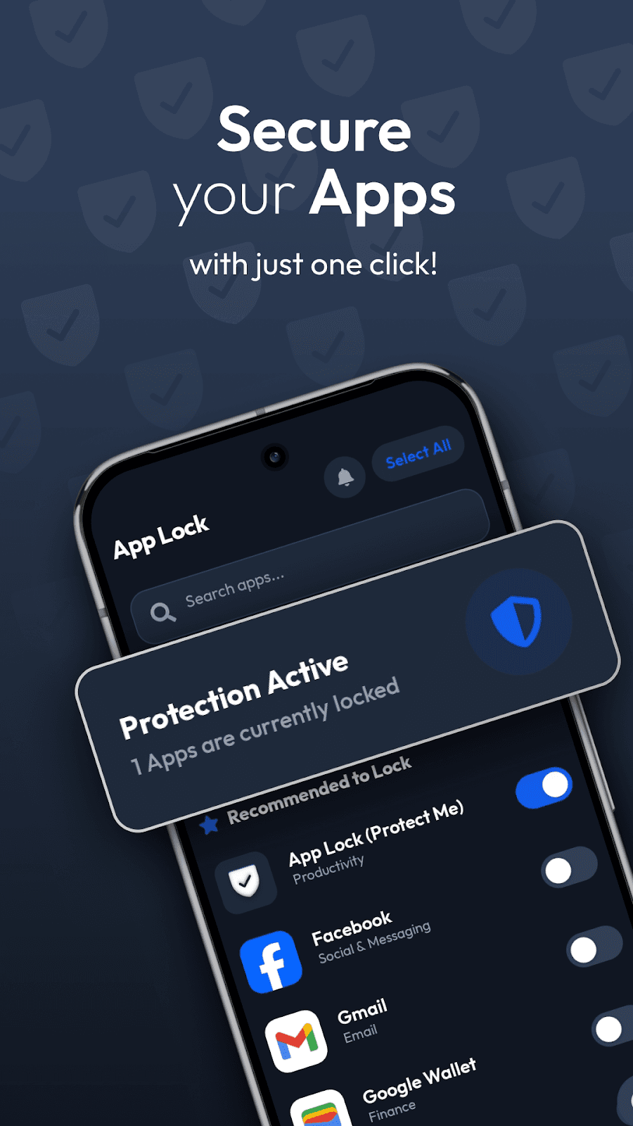AppLock on Android, screenshot 2 of 5 from the Google Play listing