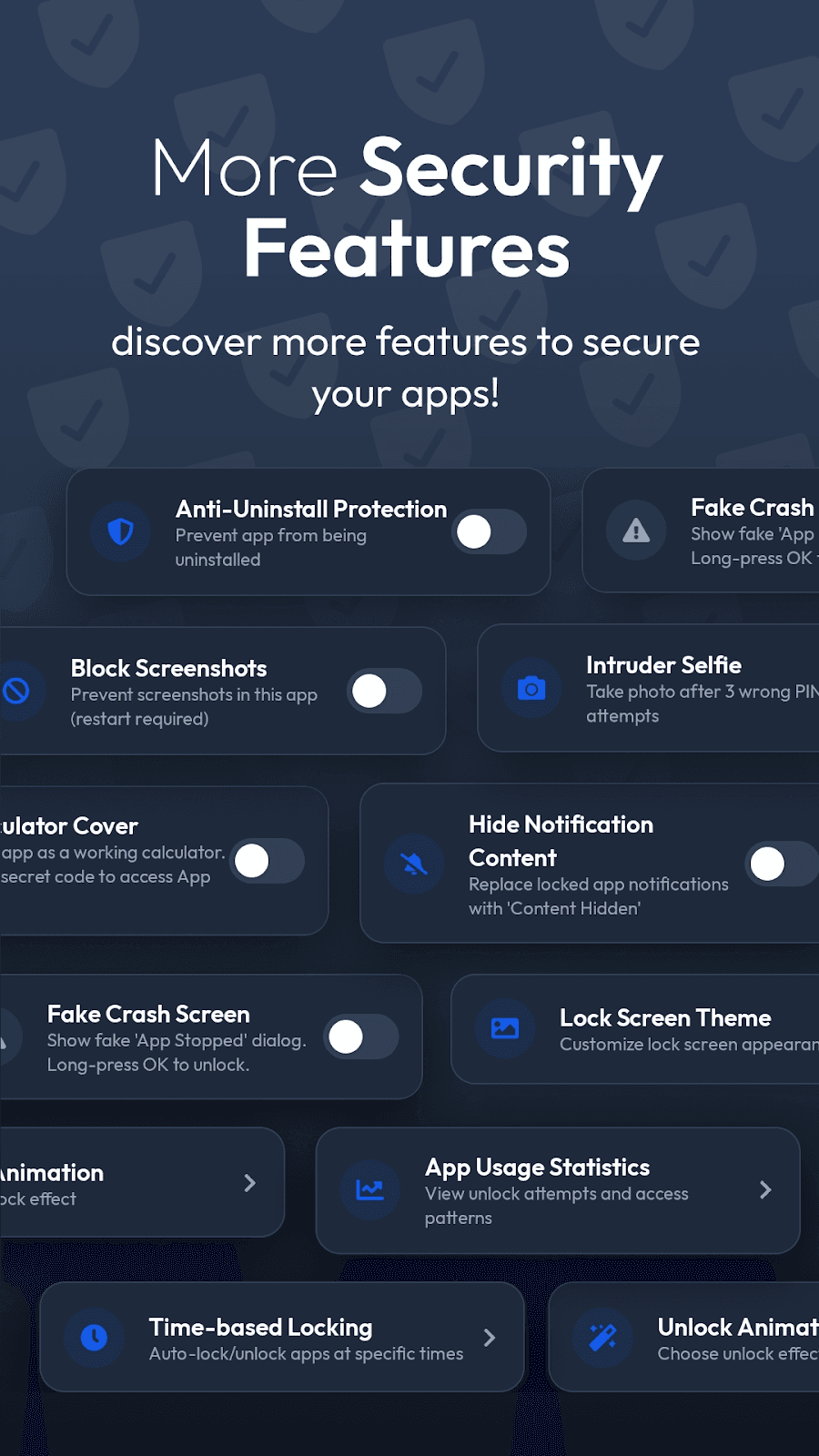 AppLock on Android, screenshot 5 of 5 from the Google Play listing