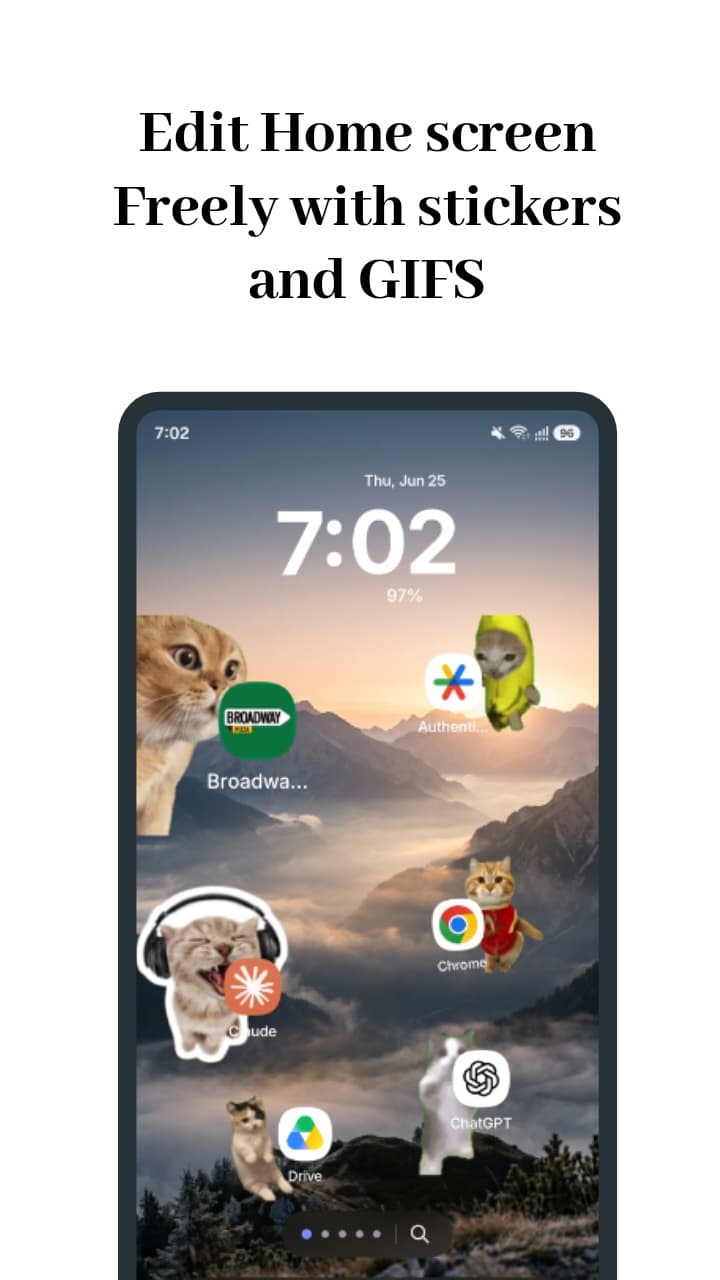 Kore Launcher on Android, screenshot 5 of 6 from the Google Play listing